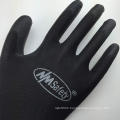 NMSAFETY 13 gauge knitted black nylon pu dipped dmf free working gloves for construction